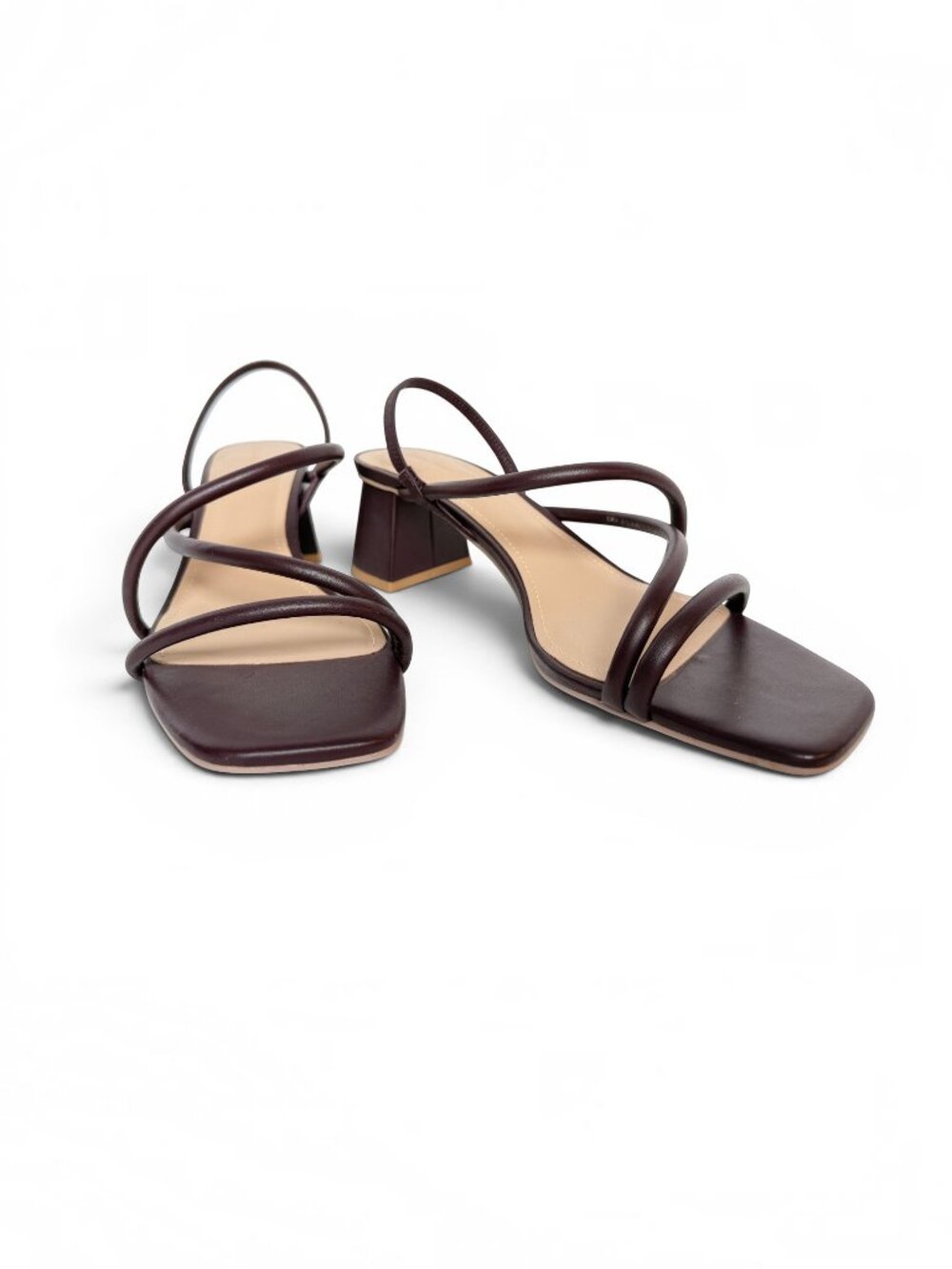 & Other Stories Chocolate Brown Strappy Block Heel Sandals Size 10 EU 41